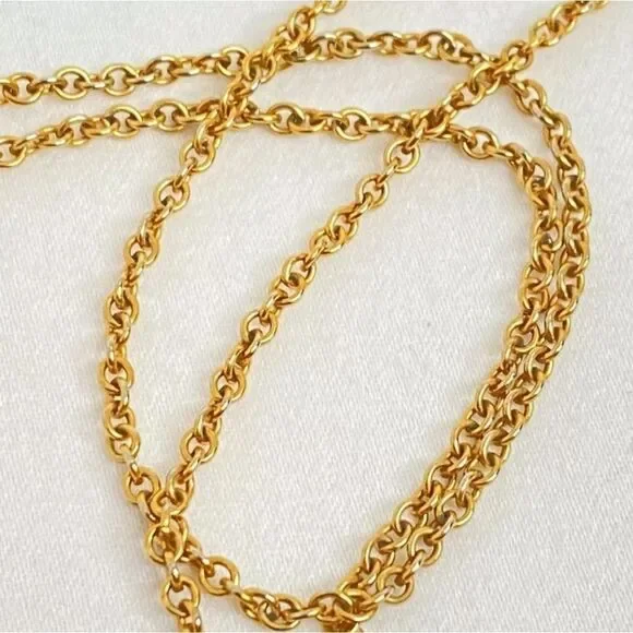 Avon Pendant Necklace Onyx Cabochon Encircled Pearlesque Beads Gold Tone Chain - Picture 8 of 14